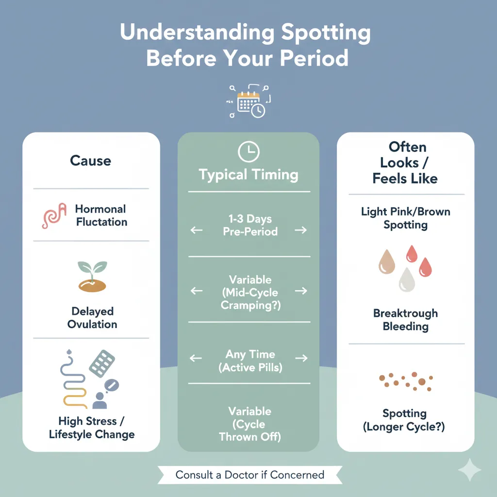 spotting before period reference table