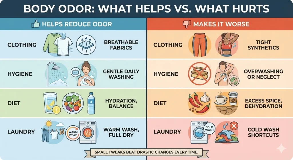 Body Odor: What Helps vs What Hurts